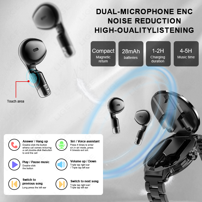 LIGE Men Earphone Smart Watch  - Smartwatch Headset recensione e prezzo