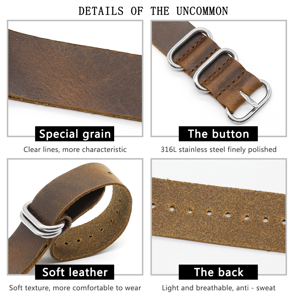 Genuine Leather Watch Band 18m - Nylon Nato Strap recensione e prezzo
