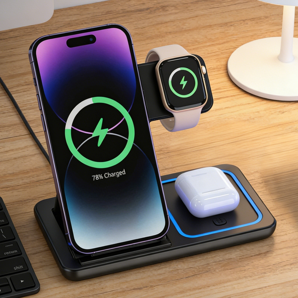 Foldable 3 in 1 Wireless Charg - Watch Charger Cable recensione e prezzo