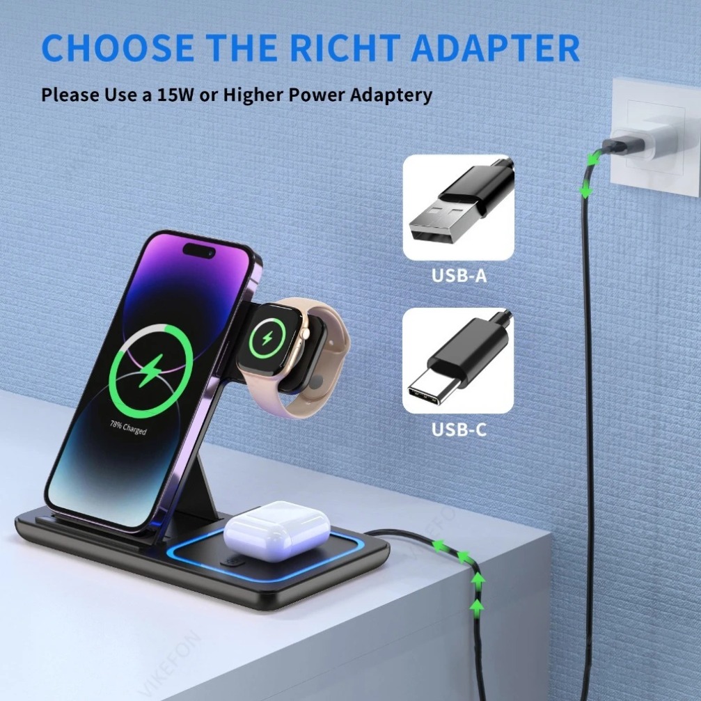 Foldable 3 in 1 Wireless Charg - Watch Charger Cable recensione e prezzo