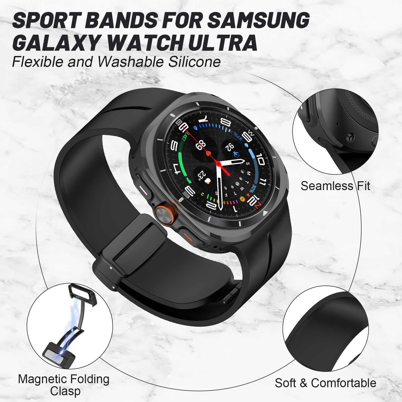 Magnetic For Samsung Galaxy wa - Samsung Smartwatch Ultra Accessories recensione e prezzo